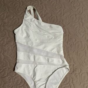 Pink Lily White Swimsuit - Summersalt Sidestroke LOOKALIKE
